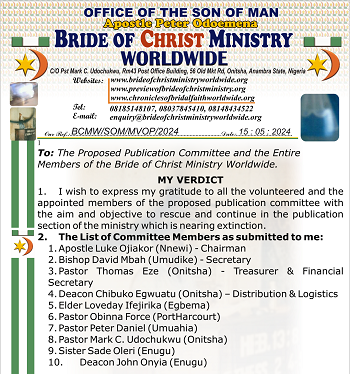 bride of christ ministry